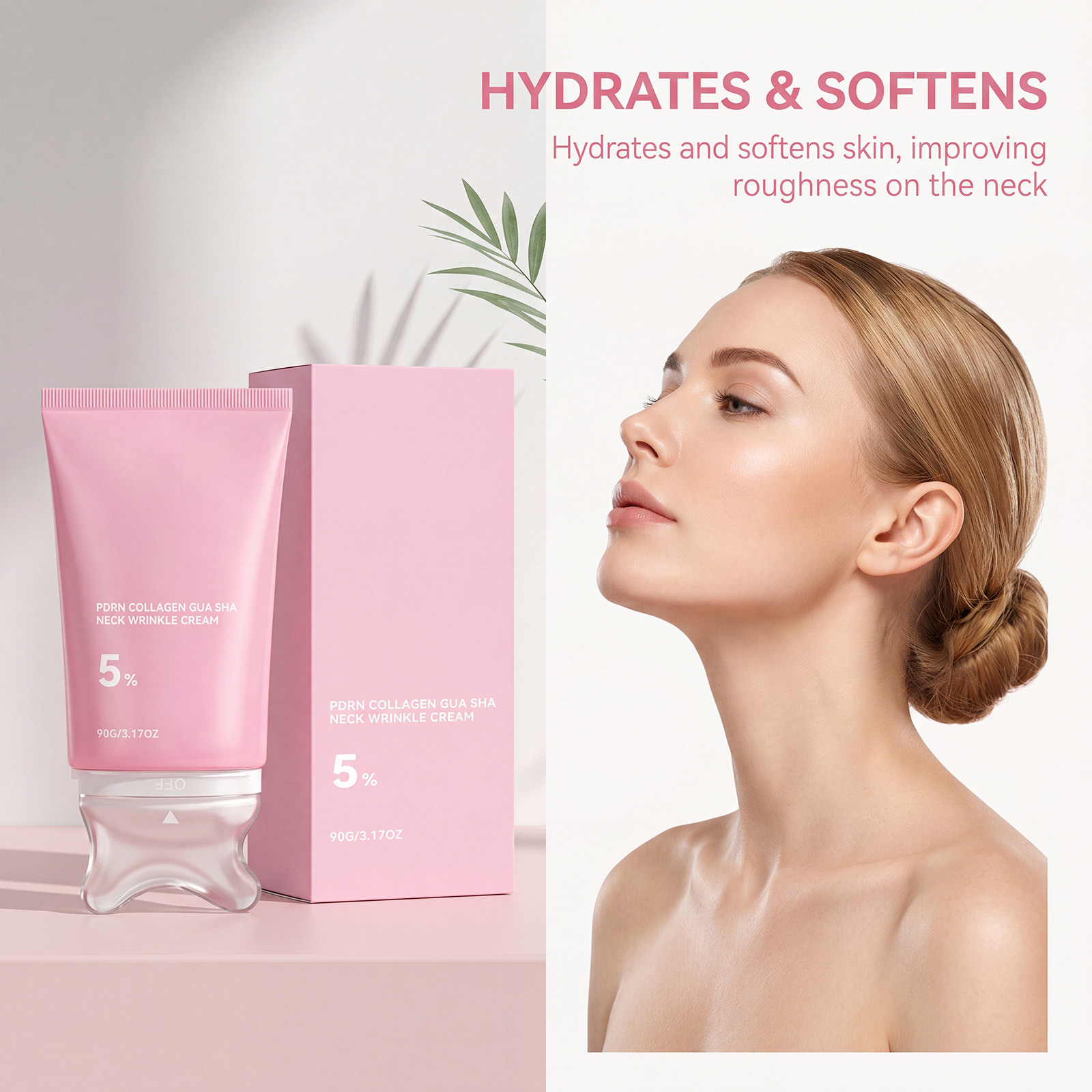 Skincare Glad2Glow - Krem kolagenowy do masażu szyi, rozjaśniający,