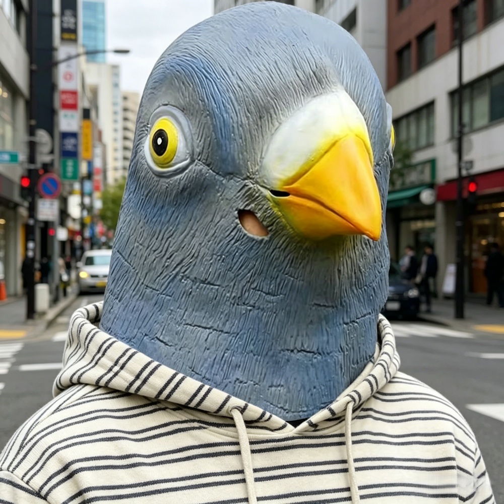 Kostium maski gołębia, nowator – Skincare Pigeon recenzja i cena