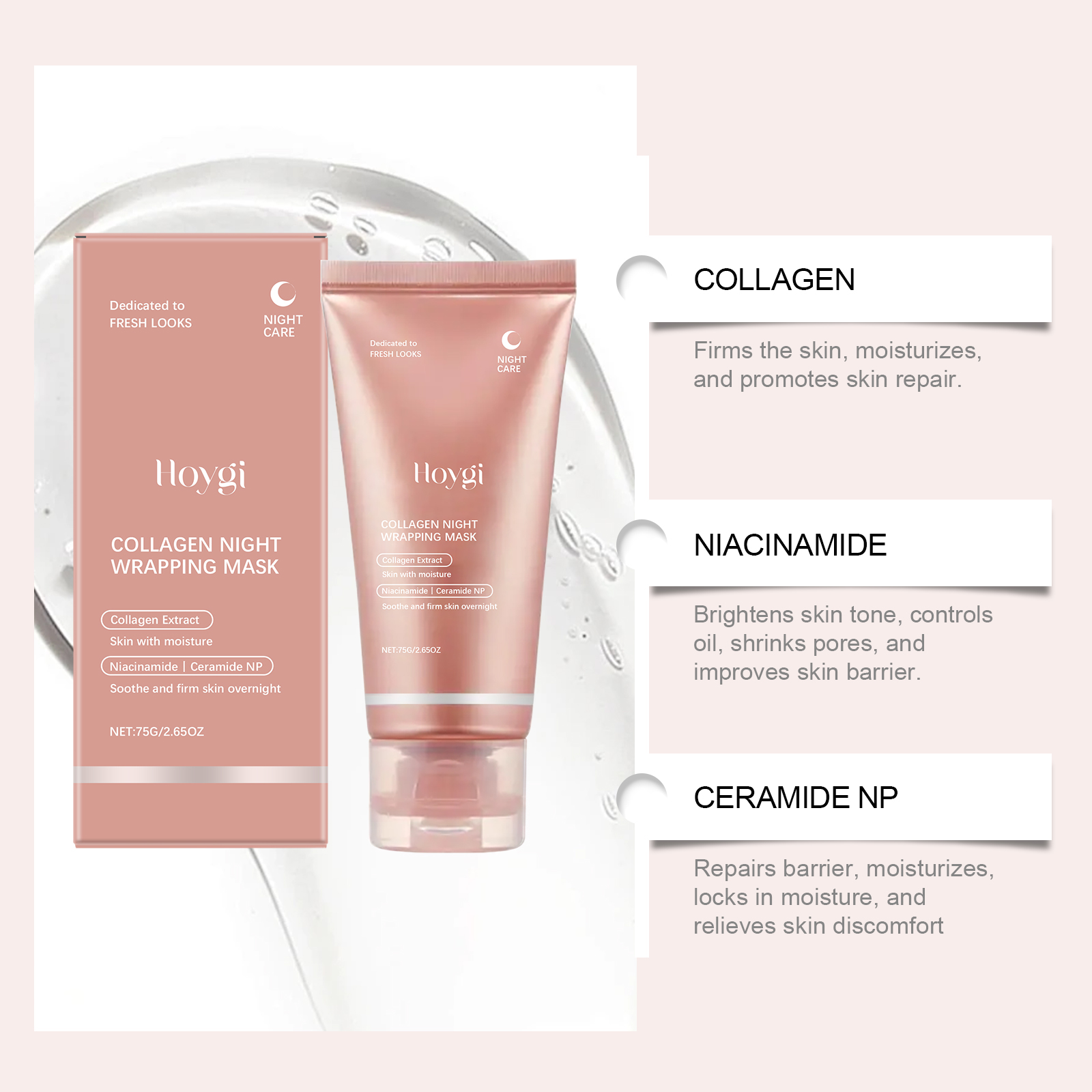 75g Kolagenowa Maska Nocna Uję – Ceramide Moisturizer recenzja i cena
