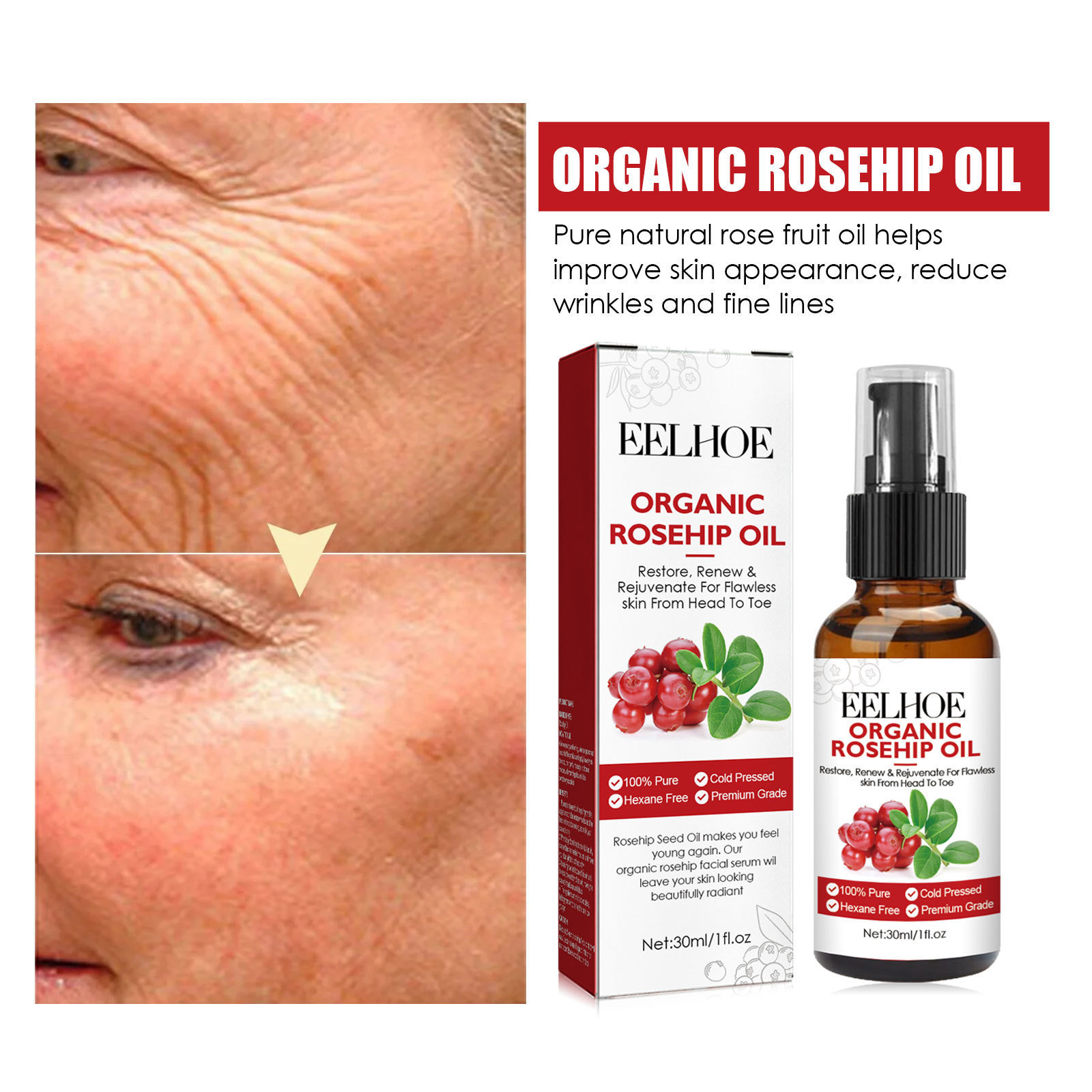 30ml Serum do twarzy z olejkie – Face Oil Rosehip recenzja i cena